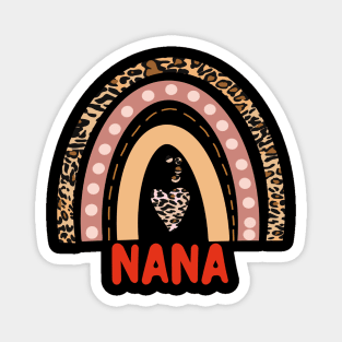 Nana Funny Gift Leopard Rainbow Design Magnet