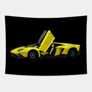 Yellow Supercar Tapestry