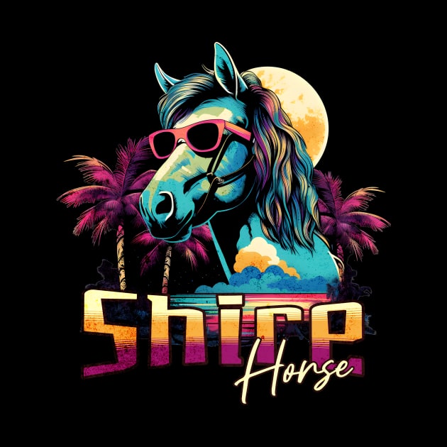 Retro Wave Shire Horse Sunglas by Miami Neon Designs
