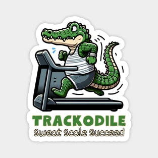 Trackodile Triumph: Sweat Scale Succeed Magnet