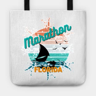 Marathon Florida Retro Vintage Exploding Sunset Tote