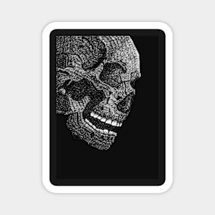 Hand Drawn Skull Print Art Magnet