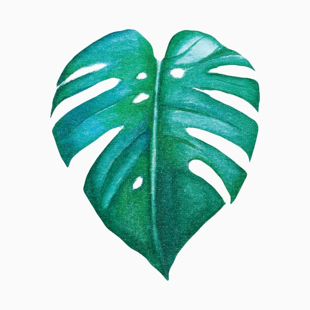 watercolor monstera leaf by raghda