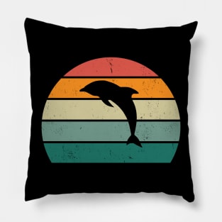 Dolphin Love Animal Retro Pillow