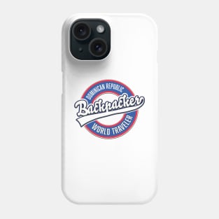 Dominican Republic backpacker world traveler logo. Phone Case