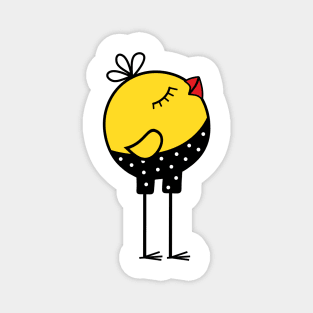 Cute Little Yellow Bird Cartoon Character Magnet