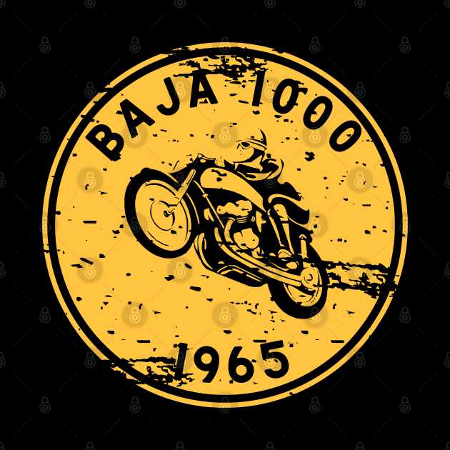 Vintage Motorcycle Race Baja 1000 1962 by TommySniderArt