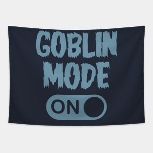 GOBLIN MODE ON - Retro Blue Tapestry