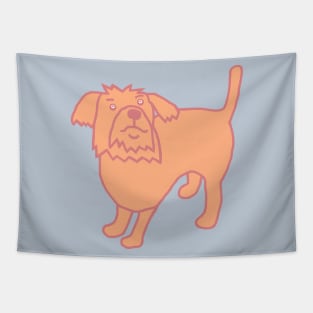 Cute Dog Peach Fuzz Pantone Color of the Year 2024 Tapestry