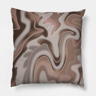 Brown fluid art Pillow