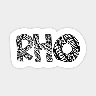 Rho Letter Doodle Pattern Magnet