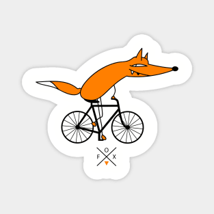 Smart fox rides a bicycle Magnet