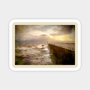 Artistic Stormy weather at Tynemouth Pier Magnet