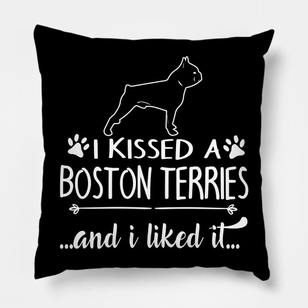 I Kissed A Boston Terries Pillow by LiFilimon