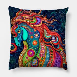 Sophia, the Colorful and Psychedelic Horse Pillow