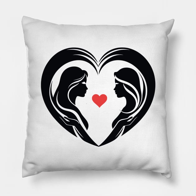 Love Grows Wild - Lesbian Love Spark Pillow by Orento