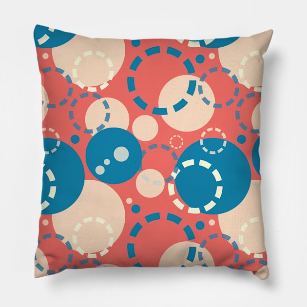 Colorful Circle Seamless Pattern 045#002 Pillow by jeeneecraftz