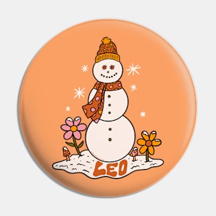 Leo Snowman Pin