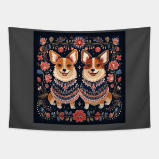 Scandinavian Corgis Tapestry