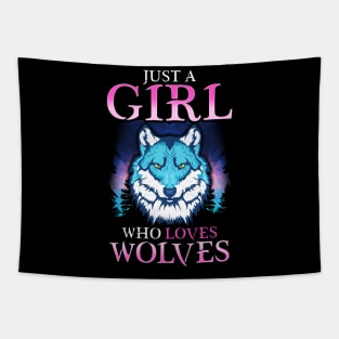 Just A Girl Who Loves Wolves Confident Lone Wolf Tapestry