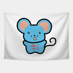 Chinese Zodiac Rat Doodle Art Tapestry