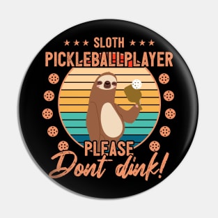 Funny Pickleball Player Gift Sloth Pin