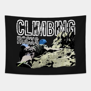 Vintage Rock Climbing Tapestry