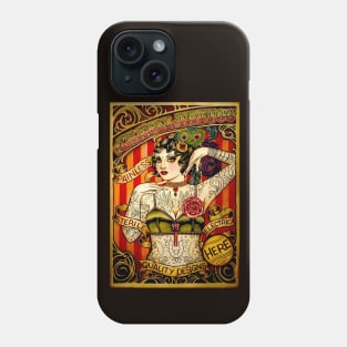 Tattooed Lady Vintage Art Print Phone Case