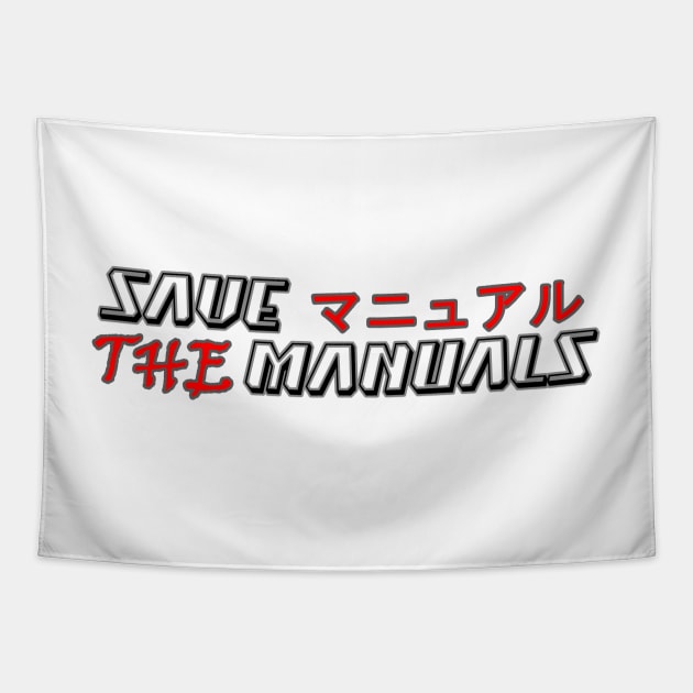 Save the manuals (Color: Black and Red) Tapestry by CarEnthusast