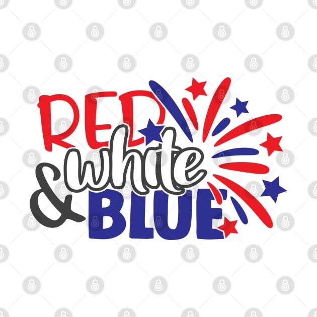 Red White & Blue Fourth Of July American USA Flag by BeHappy12