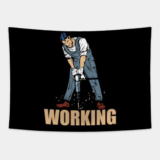 Working tee design birthday gift graphic Tapestry