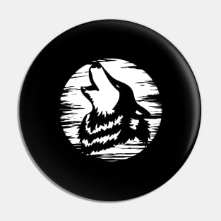 Retro Wolfsilhouettes Wolves Nature Pin