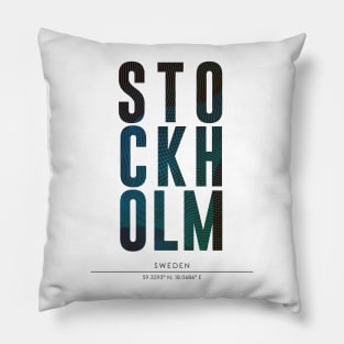 Stockholm city typography Pillow