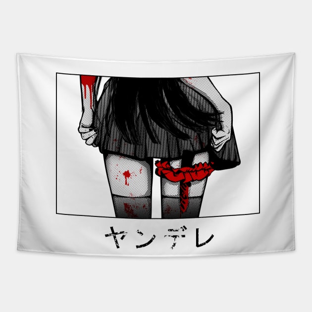 PLAYING WITH KNIVES - YANDERE Tapestry by KazundeNoir