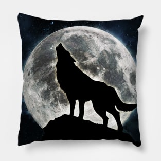 Epic moon wolf Pillow