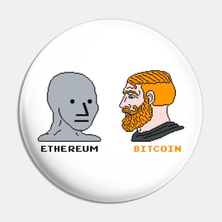 Bitcoin Chad Face Pixel Art Pin