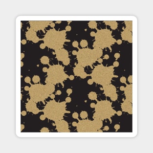 black and gold splash paint pattern Magnet