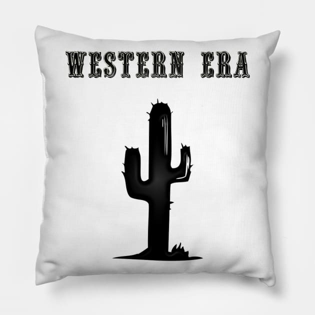 Western Era - Cactus 2 Pillow by The Black Panther