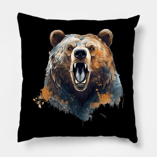 Roaring bear Pillow