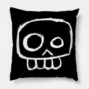 Agent Skully – Skull (white on black) Pillow