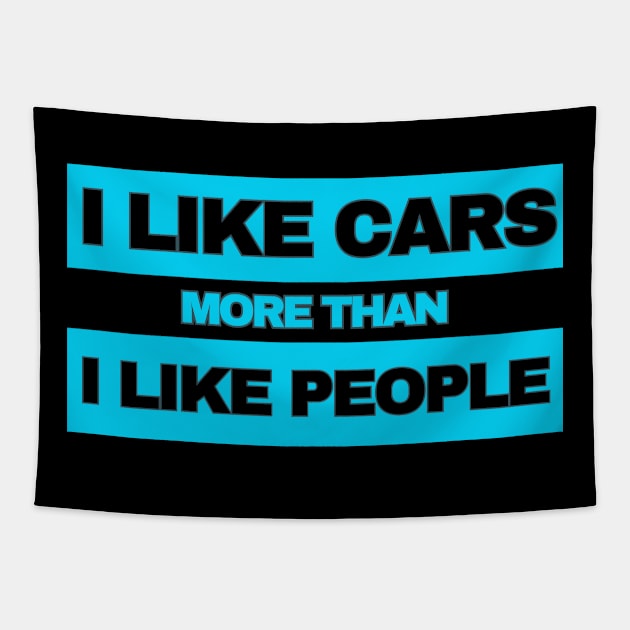 I Like Care More Than I Like People! (Blue/Black) Tapestry by SocietyTwentyThree