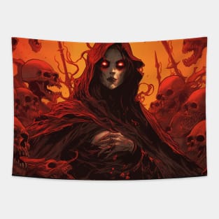 Necromancer And Skeletal Minions Tapestry