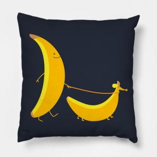 Funny banana with banana dachshund Pillow