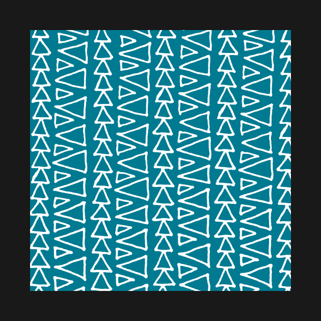 Ocean Blue and White Triangles Pattern by dreamingmind