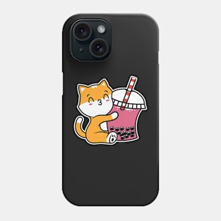 cat hugging boba Phone Case