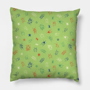 Colorful bugs pattern Pillow