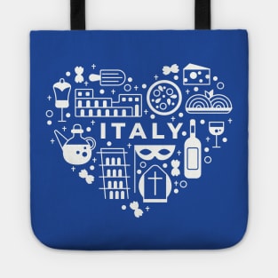 Italian Icons in a Heart Shape // Italy Pride Tote