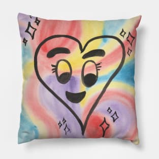 Happy Rainbow Love Heart Pillow