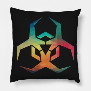 Rainbow malware hazard symbol Pillow