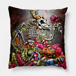 Saint George and the Skeleton Dragon - Roses and Legends Pillow